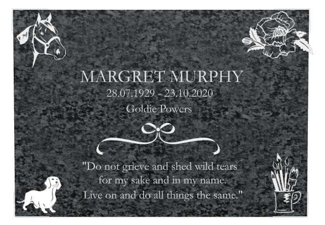 Square Traditional Engraved Plaque – Dog Flower preview