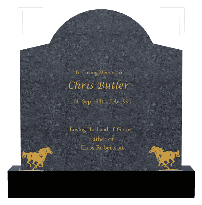 Curved Gable Traditional Engraved Headstone – Loving Husband preview
