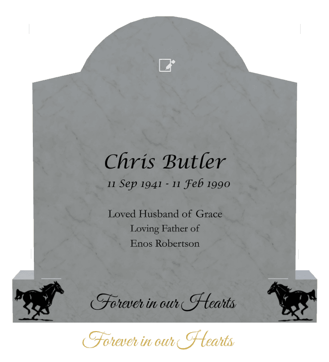 Curved Gable Traditional Engraved Headstone – Loving Father preview