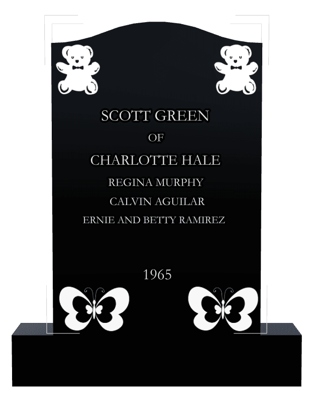 Serpentine Laser-Etched Black Granite Headstone – Much Loved preview