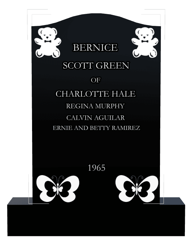 Serpentine Laser-Etched Black Granite Headstone – Much Loved preview