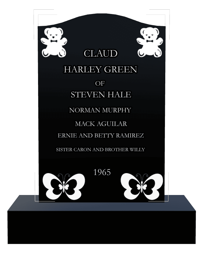 Serpentine Laser-Etched Black Granite Headstone – Much Loved preview