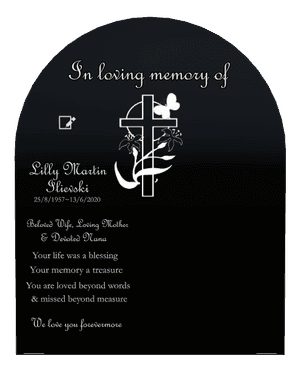 Half Round - Your Life Was a Blessing 2 memorial design preview