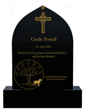 Headstone 20 - I Shall Dwell in The House of The Lord Forever memorial design preview