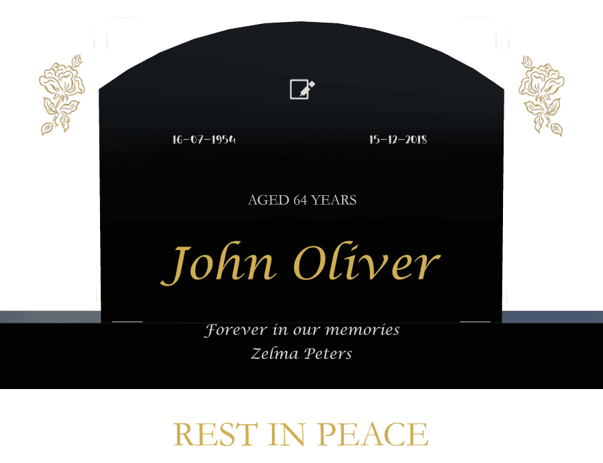 Curved Top Traditional Engraved Headstone – Rest in Peace preview