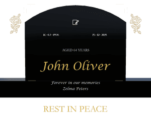 Curved Top - Rest in Peace 2 memorial design preview