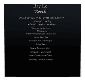 Rectangle - Much Loved memorial design preview