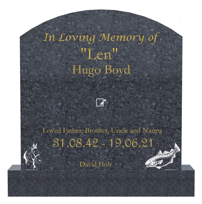 Curved Top Laser-Etched Black Granite Headstone – In Loving Memory preview