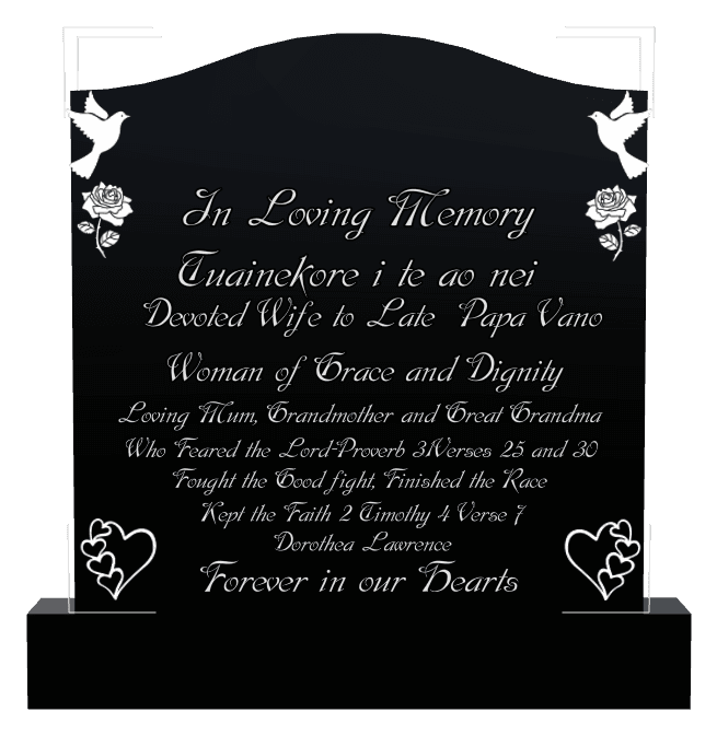 Serpentine Laser-Etched Black Granite Headstone – Missed Beyond Measure preview