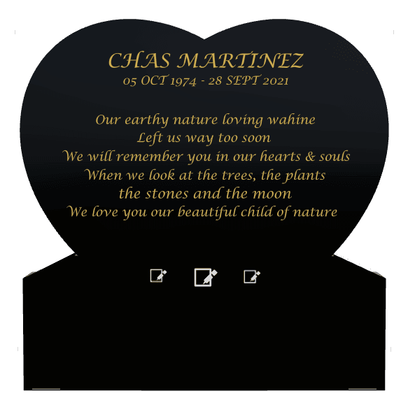Heart Traditional Engraved Headstone – Child Memorial preview