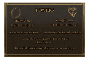 Bronze Plaque - Flower Horse memorial design preview