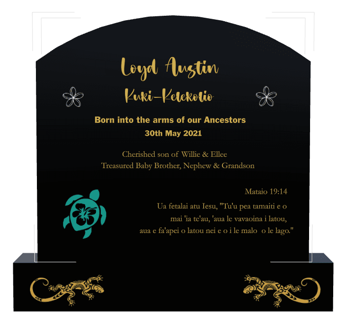 Curved Top Traditional Engraved Headstone – Flower Flowers preview