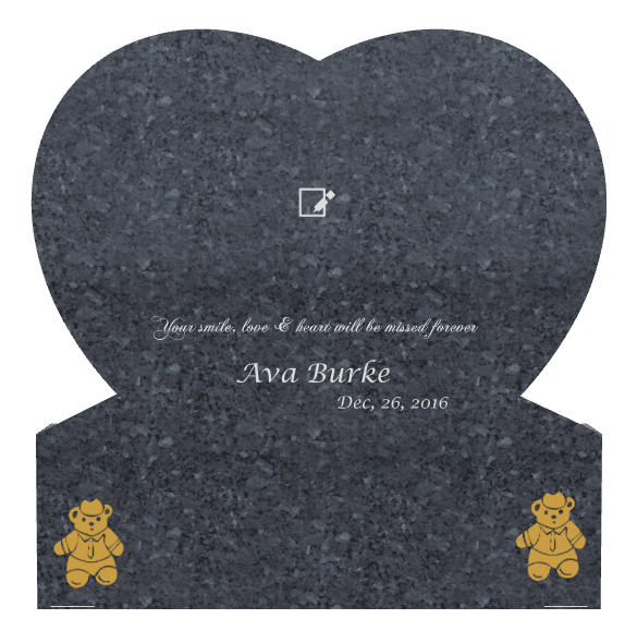 Heart Traditional Engraved Headstone – teddy-bear preview