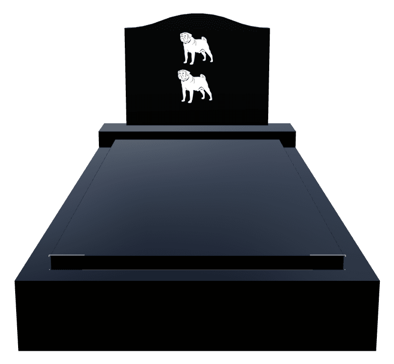 Serpentine Laser-Etched Black Granite Monument – Bird Butterflies Monument preview