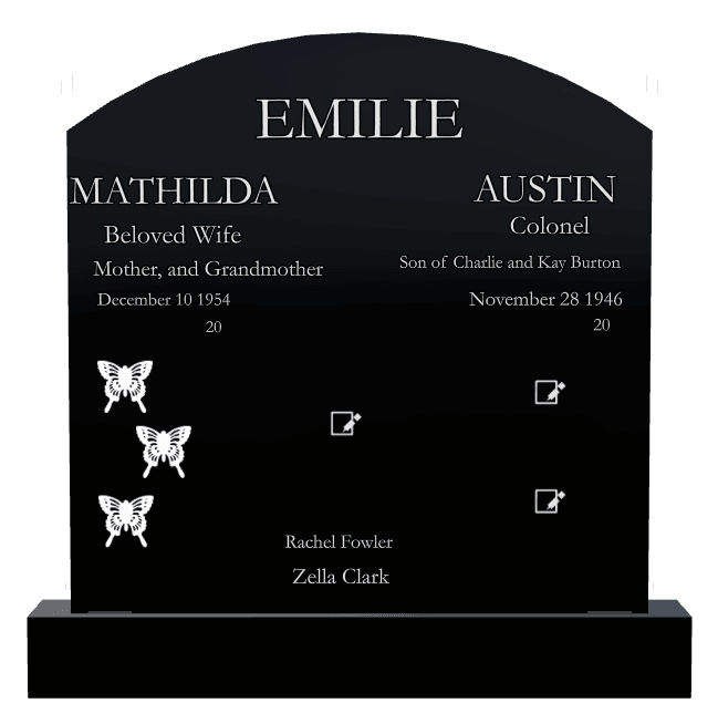 Curved Top Laser-Etched Black Granite Headstone – Gone But Never Forgotten preview