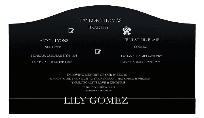 Serpentine Laser-Etched Black Granite Headstone – In Loving Memory preview