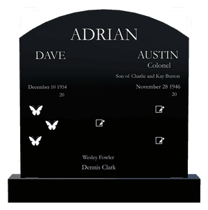 Curved Top - Gone But Never Forgotten Headstone memorial design preview