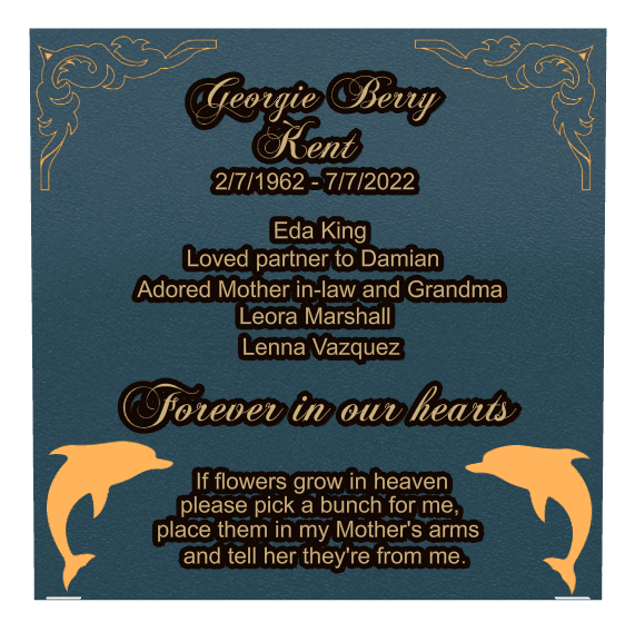 Square Bronze Plaque – Forever in Our Hearts preview