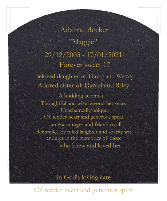 Curved Top Traditional Engraved Headstone – Generous Spirit preview