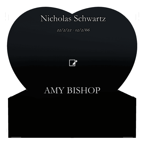 Heart Laser-Etched Black Granite Headstone – Fishing Memorial preview
