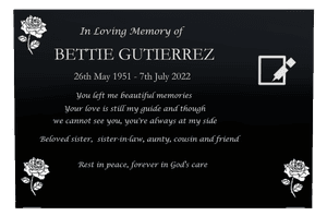 In Loving Memory of memorial design preview