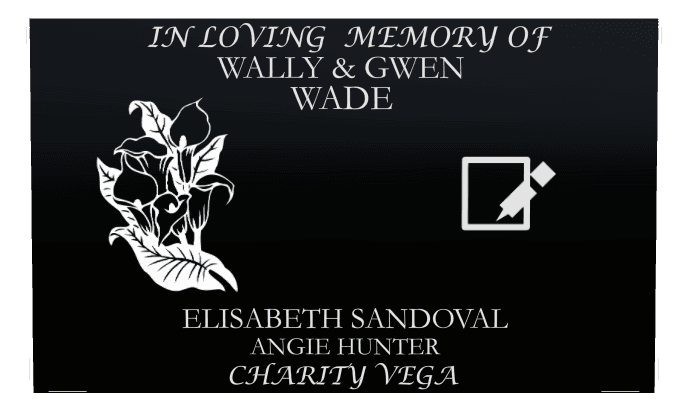 Square Laser-Etched Color Plaque – In Loving Memory preview