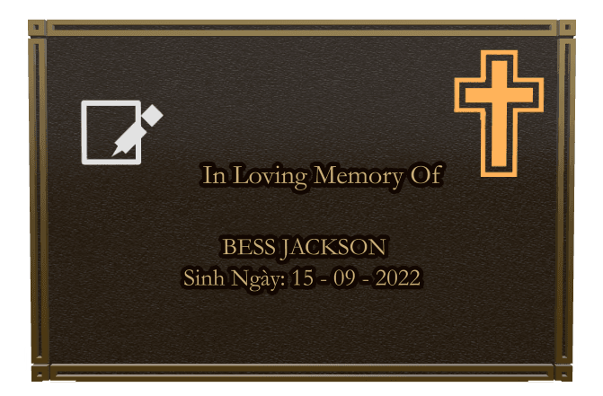 Rectangle (landscape) Bronze Plaque – cross preview