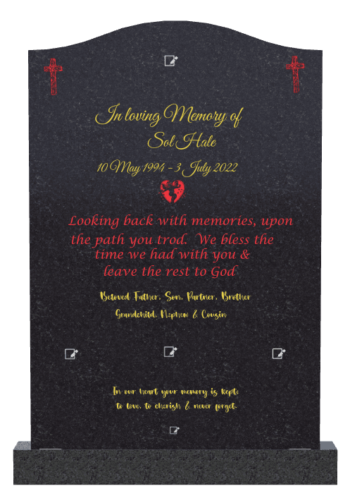 Serpentine Traditional Engraved Headstone – In Loving Memory preview