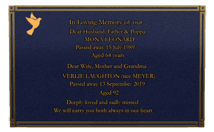 Bronze Plaque - In Loving Memory 18 memorial design preview
