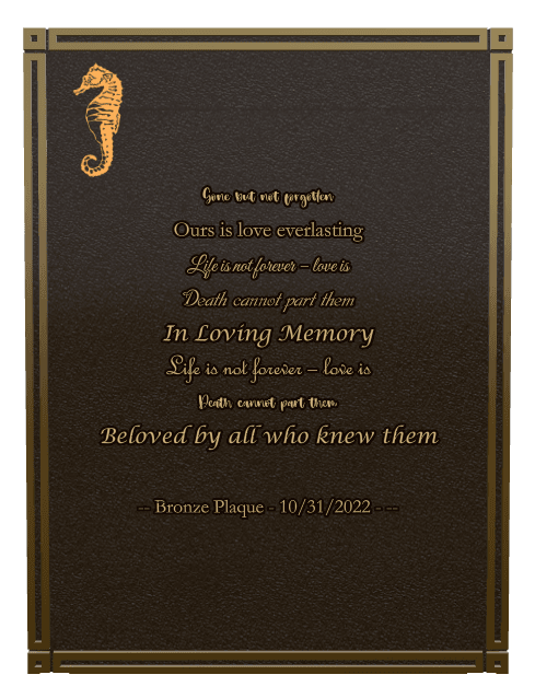 Bronze Plaque Bronze Plaque – Gone But Not Forgotten Plaque preview