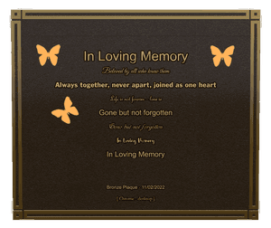 Bronze Plaque - Gone But Not Forgotten 3 memorial design preview