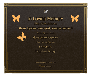Bronze Plaque - Gone But Not Forgotten 4 memorial design preview