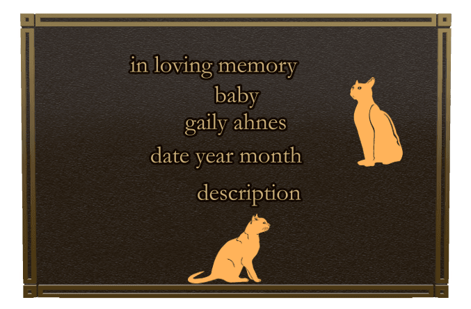 Rectangle (landscape) Bronze Plaque – cat preview
