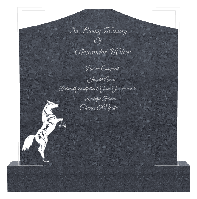 Cropped Peak Traditional Engraved Headstone – In Loving Memory preview