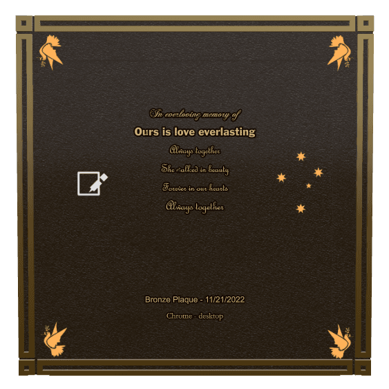 Bronze Plaque Bronze Plaque – Forever in Our Hearts preview