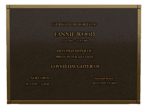 Daughter Memorial Bronze Plaque preview