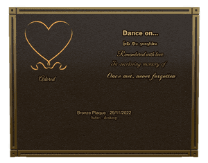 Bronze Plaque - Heart memorial design preview