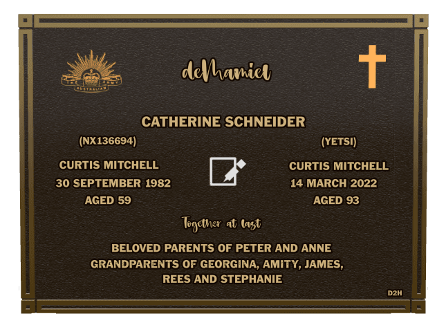 Rectangle (landscape) Bronze Plaque – cross preview
