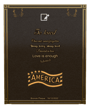 Bronze Plaque - Hearts memorial design preview