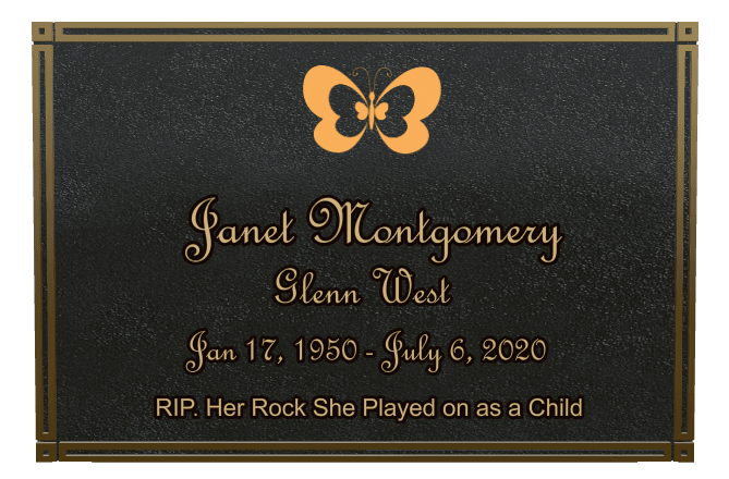 Rectangle (landscape) Bronze Plaque – butterflies preview