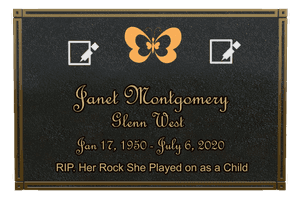 Square - Butterflies Plaque memorial design preview