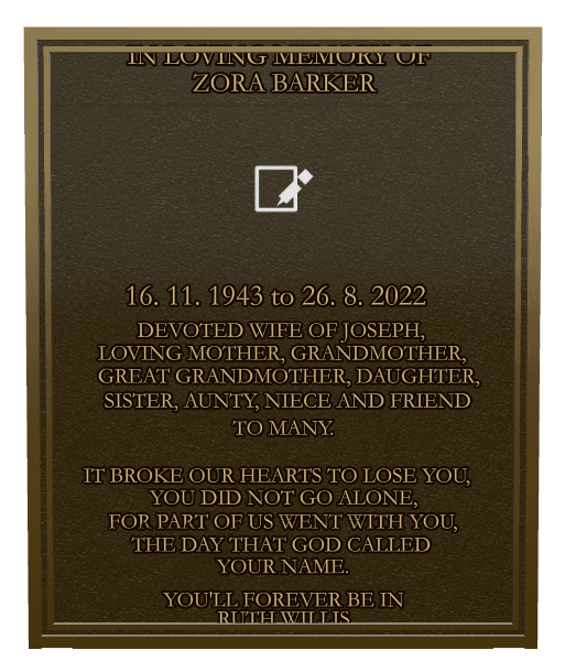 Square Bronze Plaque – Loving Mother preview