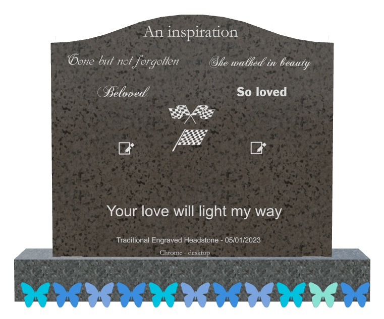 Serpentine Traditional Engraved Headstone – Gone But Not Forgotten preview