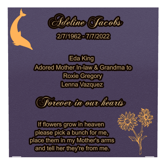 Square Bronze Plaque – Forever in Our Hearts preview
