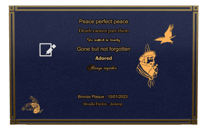 Bronze Plaque Bronze Plaque – Gone But Not Forgotten preview