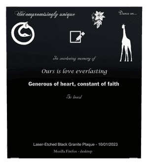 In everloving memory of memorial design preview