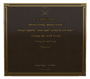 Bronze Plaque - In Loving Memory 23 memorial design preview