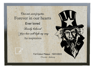Full-colour Plaque - Forever in Our Hearts memorial design preview
