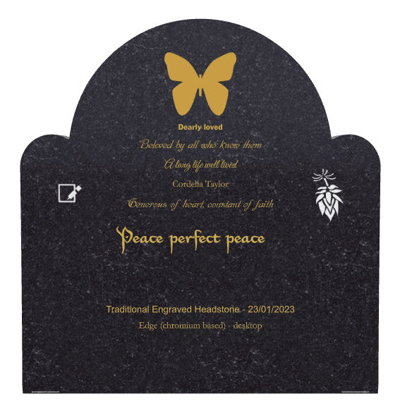 Traditional Engraved Headstone – Dearly Loved Headstone preview