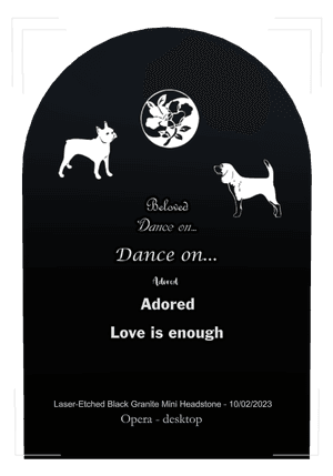 Half Round - Dog memorial design preview